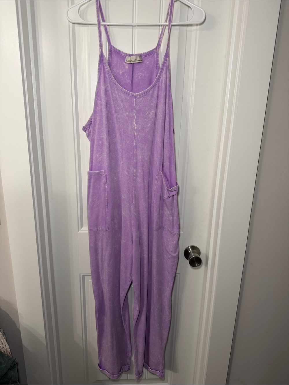Zenana Outfitters Lavender Tie-Dye Tank Jumpsuit
